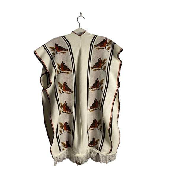 Vintage Women's Patterned Sweater Serape Cardigan - Picture 4 of 5